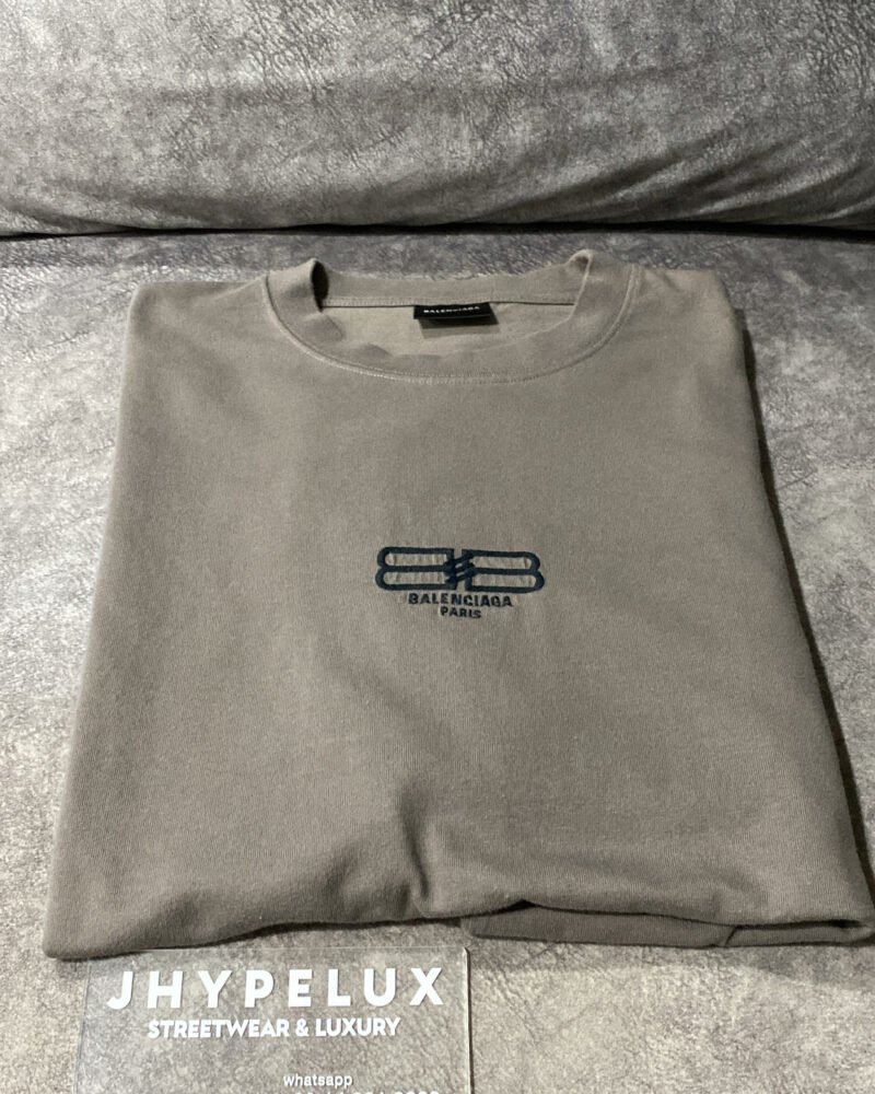 Balenciaga Tee Brown Embroided BB Icon