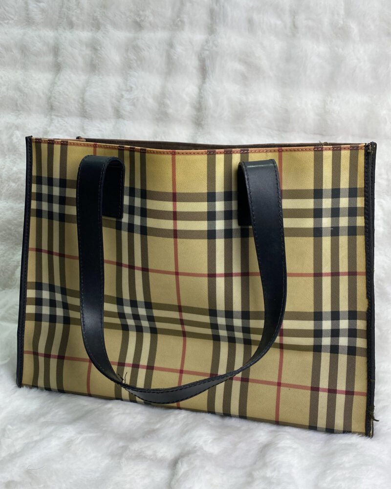 Burberry Nova Check Coated Canvas Medium Tote Bag Checkered