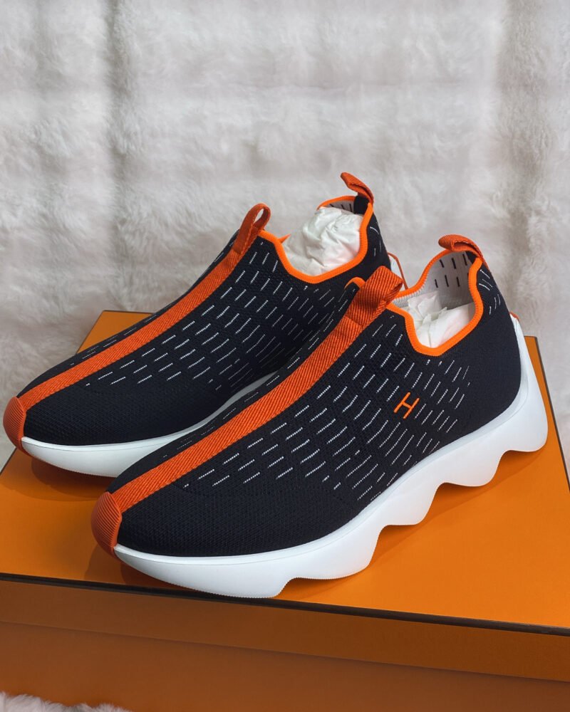Hermes Eclair Sneakers in black and orange