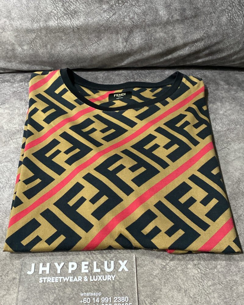 Fendi Tee Brown Zucca Full Logo