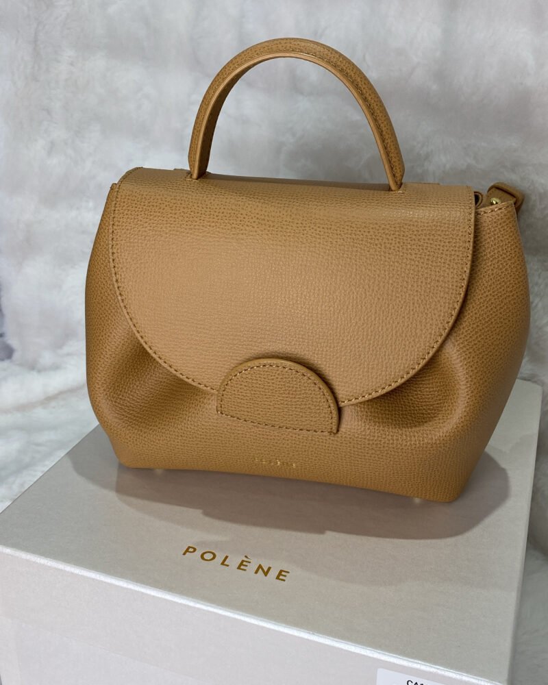 Polene Numero Un Nano in Tan textured calf leather Bag
