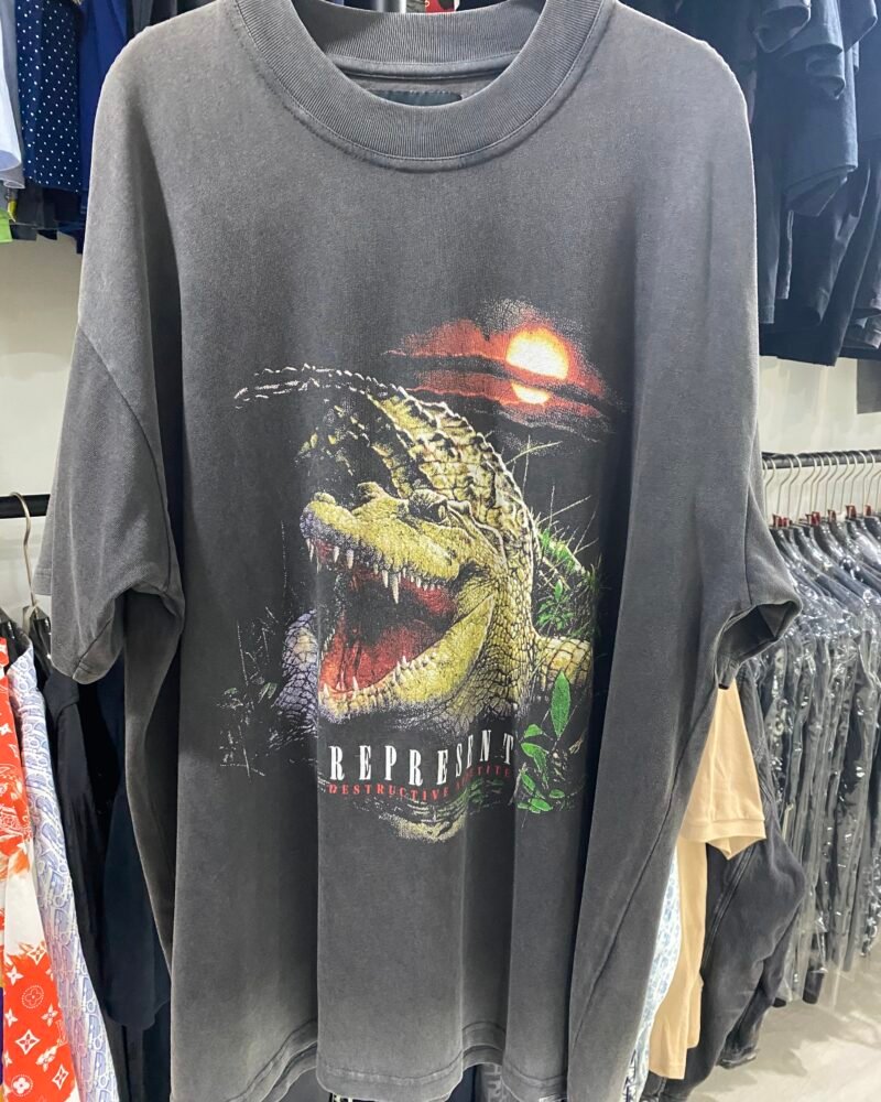 Represent Tee Dinosaur Distressed Black