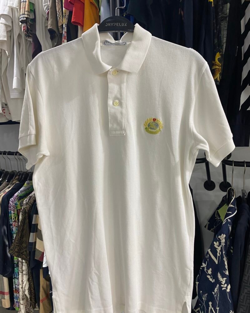 Burberry White Polo with Vintage Horse