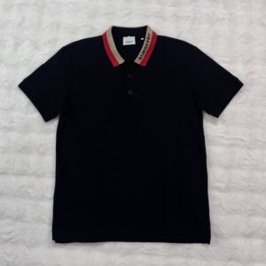 Burberry Black Edney Collar Logo S/S Polo