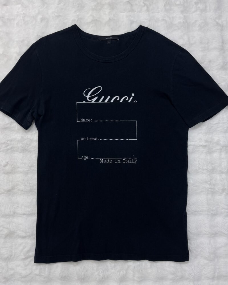 Gucci Archive Logo Made in Italy Black Tee