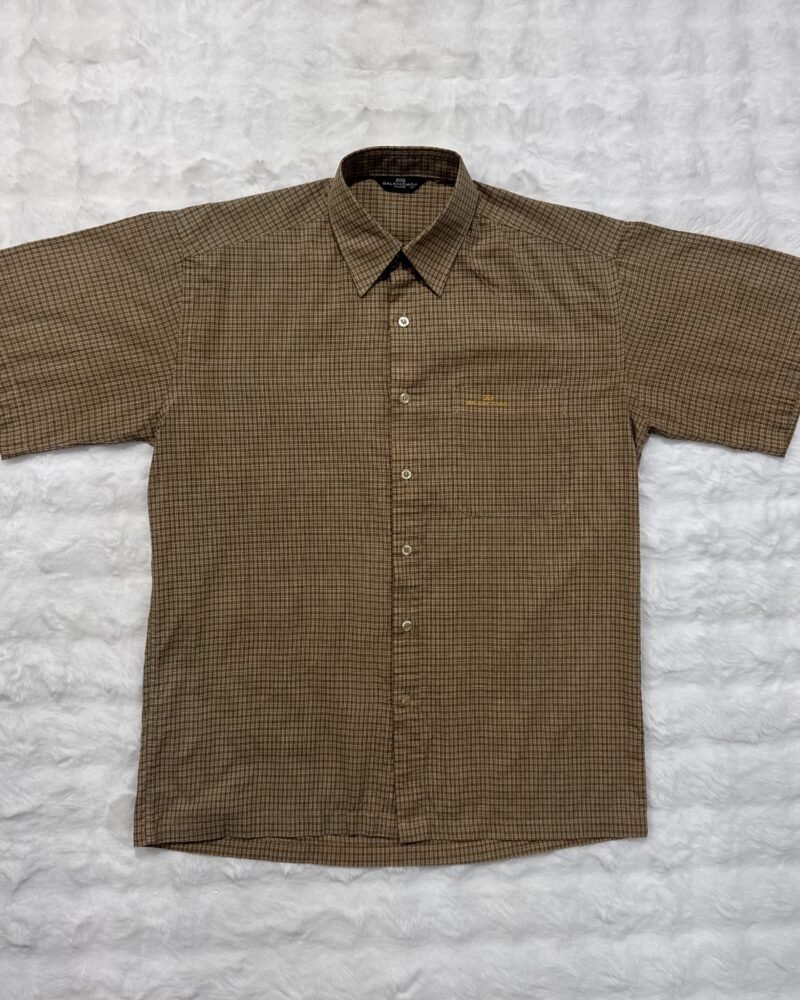 Balenciaga Plaid Buttoned Brown L/S Shirt