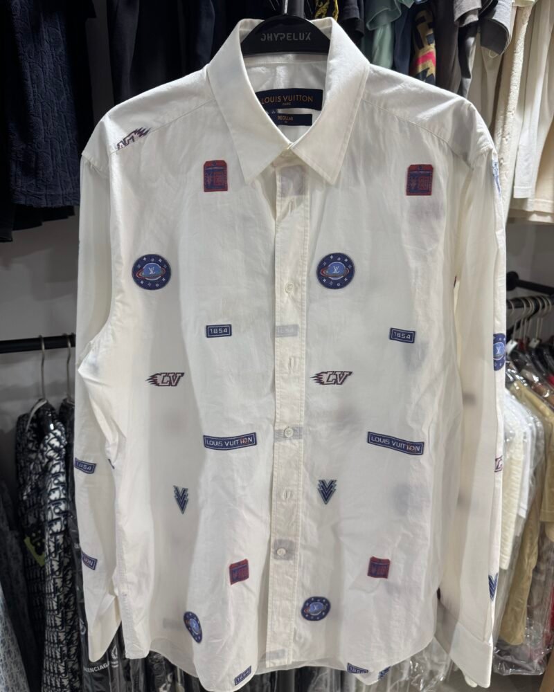LV White Cotton Space Logo 1854 L/S Shirt