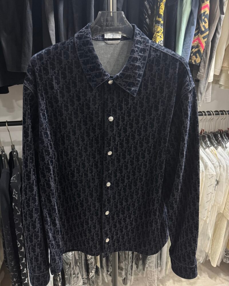 Dior Oblique Overshirt in blue cotton-blend