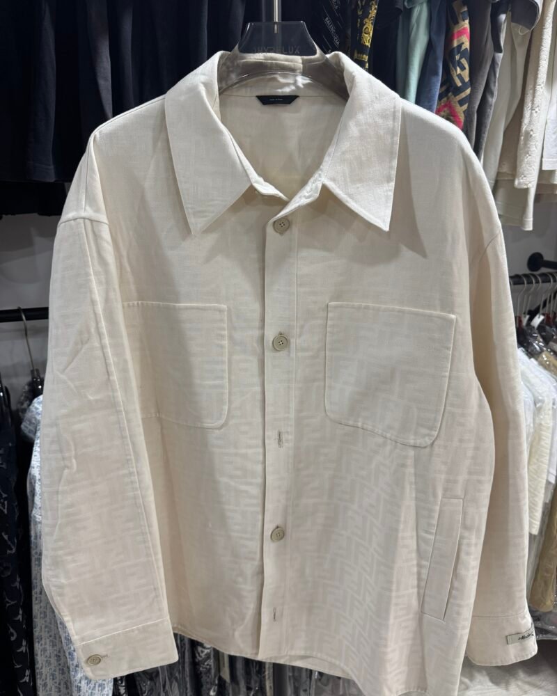 Fendi Blouson Beige Full Logo Jacket