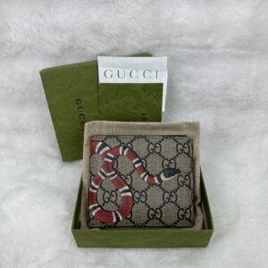 Gucci Snake Brown Monogram Bifold Wallet