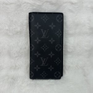 LV Black Eclipse Bifold Brazza Long Wallet