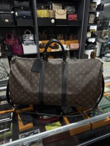 LV Keepall 55 Brown Monogram Macassar