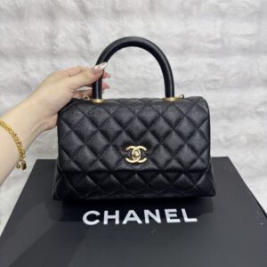 Chanel Black Caviar Coco Handle XS Top Handle Bag