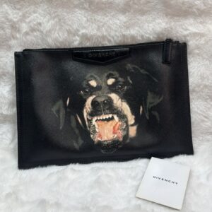 Givenchy Black Clutch with Rottweiler SHW