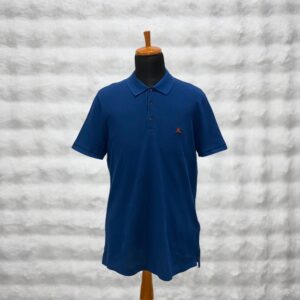 Burberry Blue Polo with Red Metal Horse
