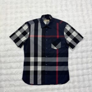 Burberry Shirt Navy S/S Checkered