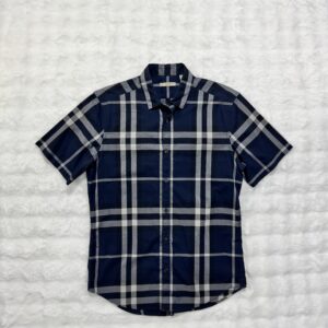 Burberry Plaid Navy Checkered S/S Shirt