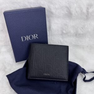 Dior Wallet Black Gravity Bifold Leather