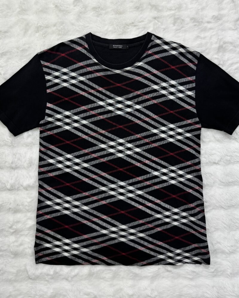 Burberry Black Label Cross Checkered Black Tee