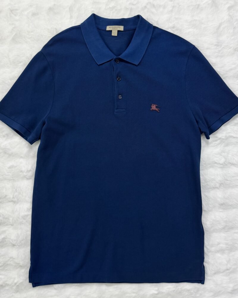Burberry Blue Polo with Red Metal Horse