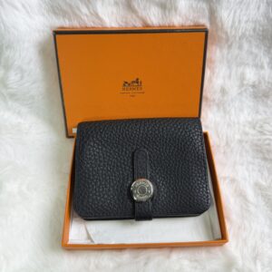 Hermes Dogon Black Bifold Wallet