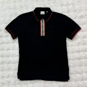 Burberry Waltham Zip Logo S/S Black Polo