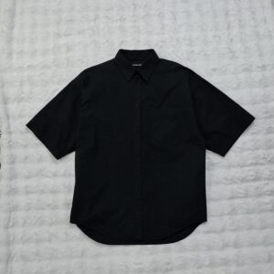 Balenciaga Shirt Black Back Language Short Sleeve