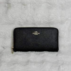 Coach Black Long Zip Wallet