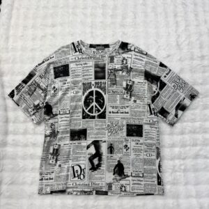 Dior Tee Newspaper Full Logo White