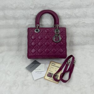 Christian Dior Lady Dior Purple Medium SHW (Pink Fuchsia)