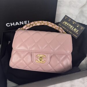 Chanel 25P Caviar Quilted Mini Flap Light Pink