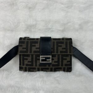 Fendi Zucca canvas Baguette Pouch Strap Bag SHW