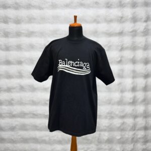 Balenciaga Hand Drawn Wave Black Tee