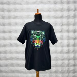 Kenzo Green Blue Tiger Black Tee