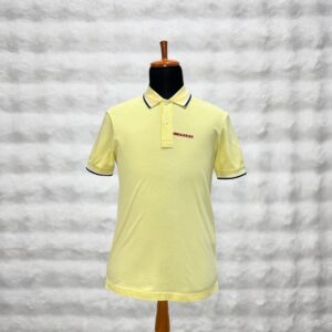Prada Yellow Polo with Red Logo Tab