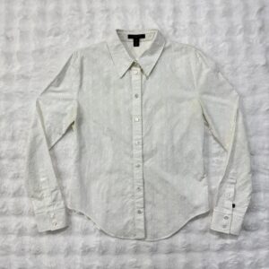 LV White Full Logo Jacquard Monogram L/S Shirt