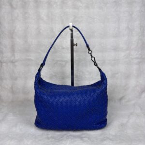 BV Electrique Blue Intrecciato woven Nappa leather Hobo bag