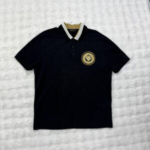 Versace Polo Black with Gold Logo (Collar White)
