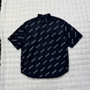 Balenciaga Shirt Black Script Allover Logo