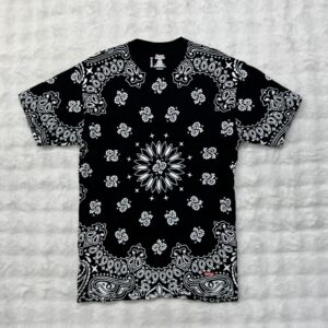 Supreme Tee Black Paisley Small Box Logo