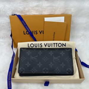 LV Brazza Monogram Eclipse Long Wallet