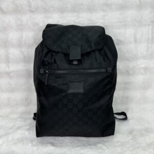 Gucci Drawstring Nylon Black Backpack