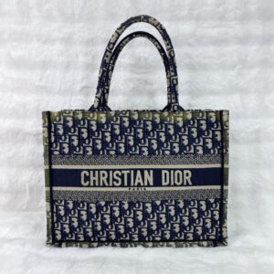 Dior Monogram Oblique Navy Beige Medium Book Tote