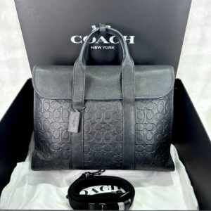 Coach Gotham Portfolio Briefcase in Black embossed leather bag